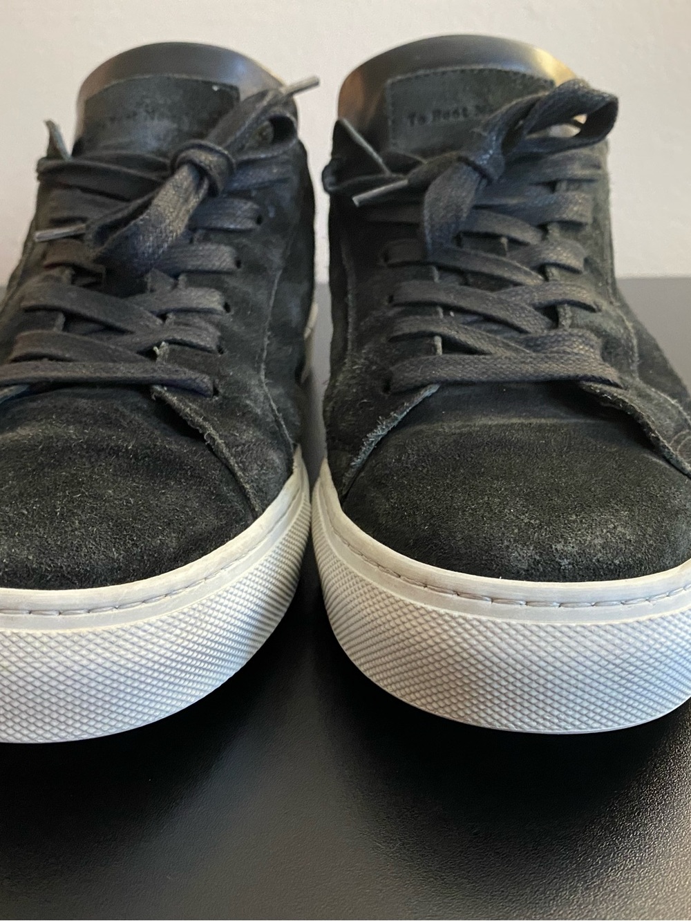 To Boot New York Adam Derrick Men 9 US Black Suede Low Top Sneakers Made Italy - Picture 6 of 13